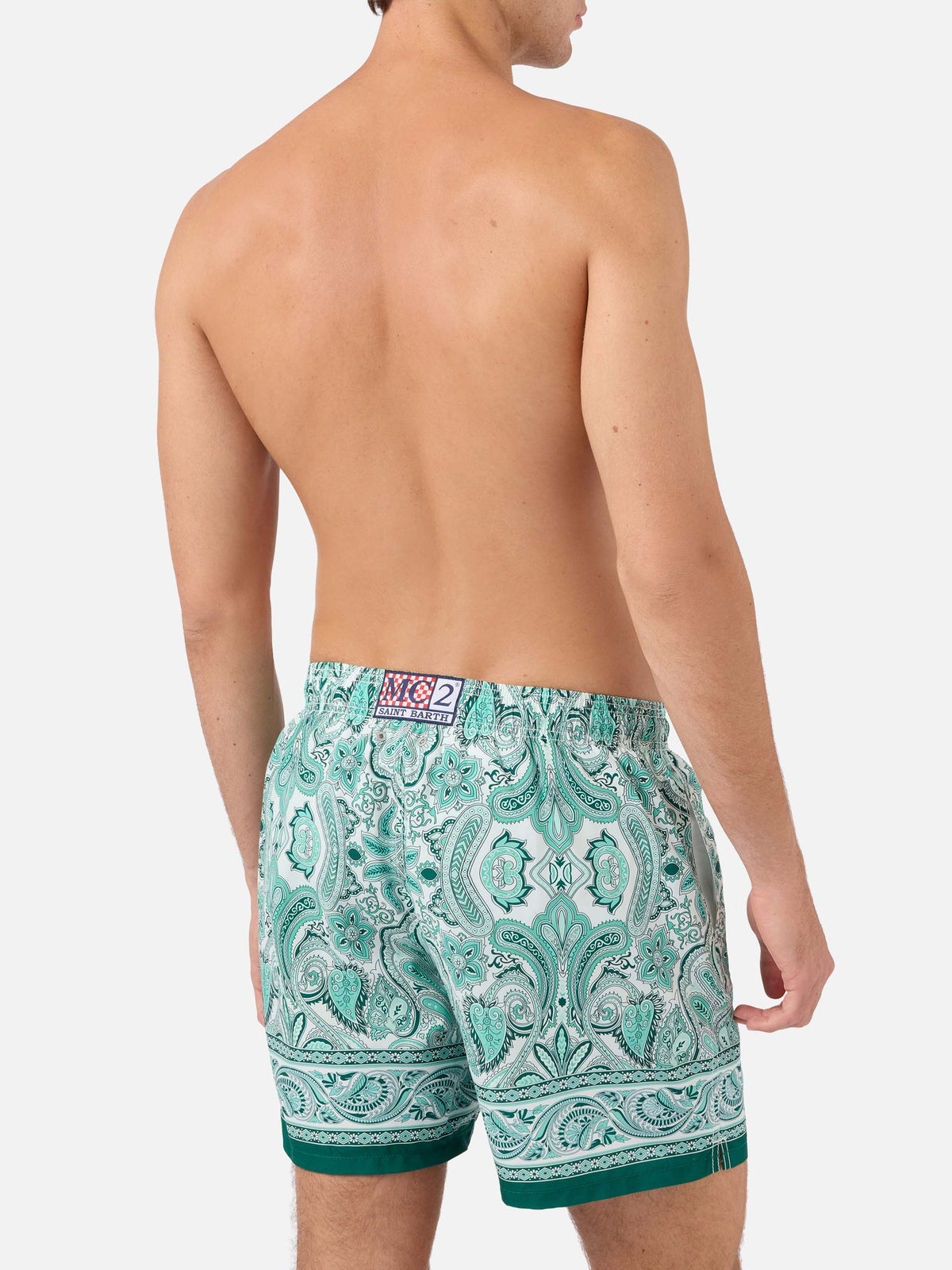 Costume mare Gustavia con stampa paisley verde