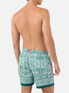 Costume mare Gustavia con stampa paisley verde