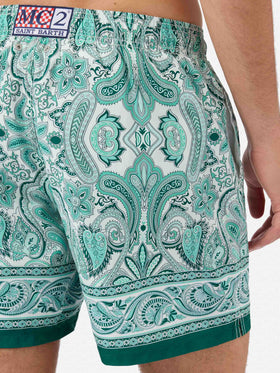 Costume mare Gustavia con stampa paisley verde