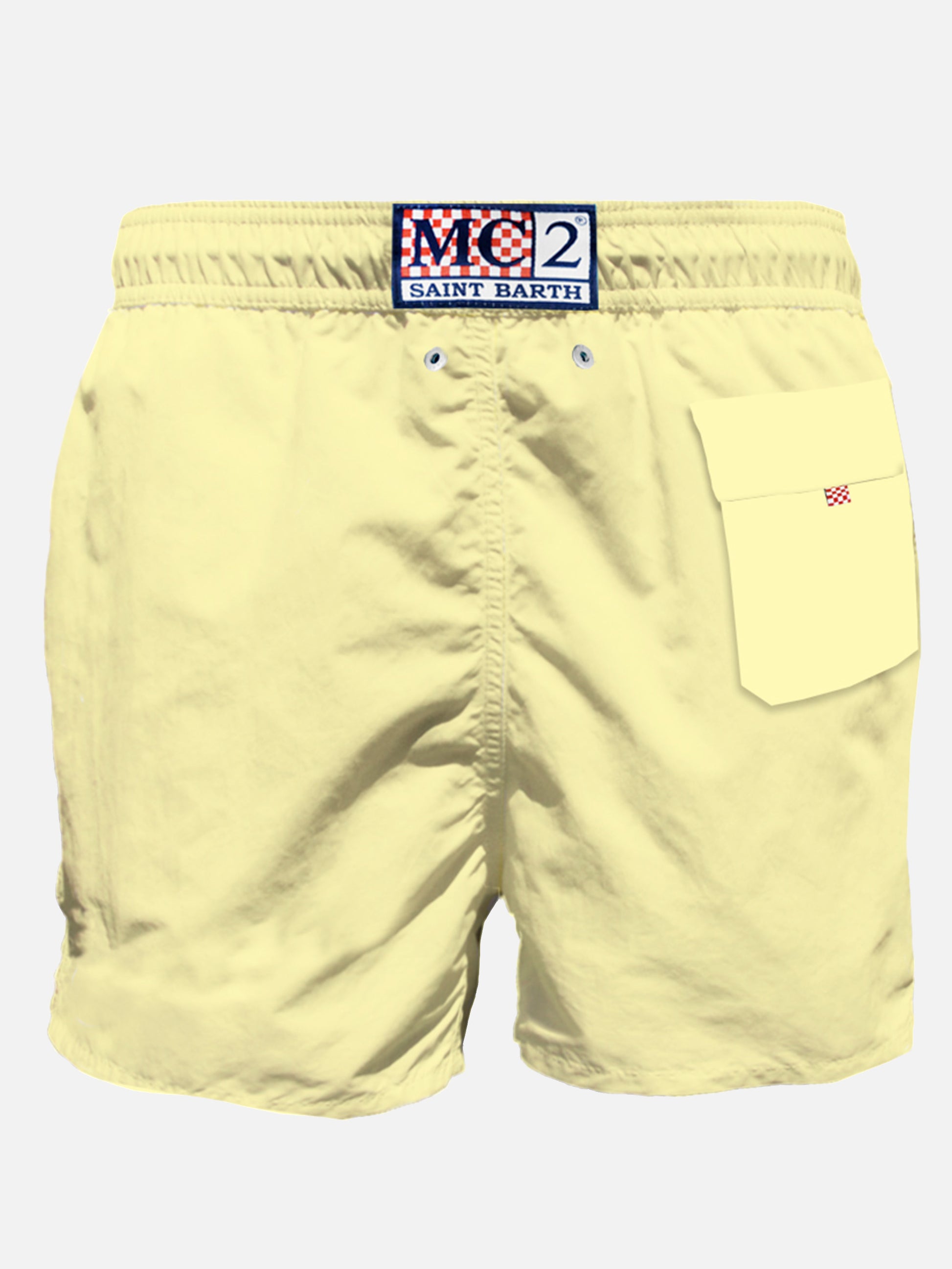Pastel yellow man swim shorts with pocket - MC2 Saint Barth