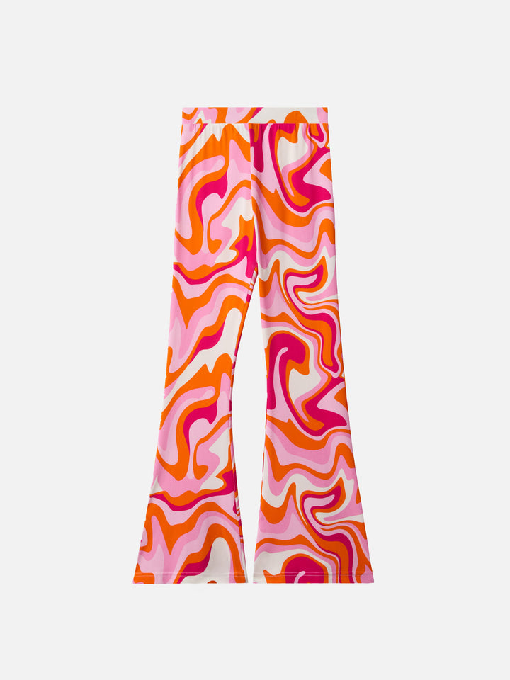 Pantaloni flare Gwenda Jr con stampa liquid shape