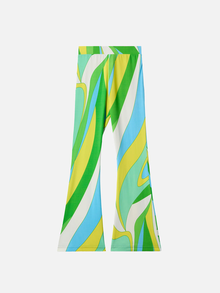 Pantaloni flare Gwenda Jr con stampa shape wave