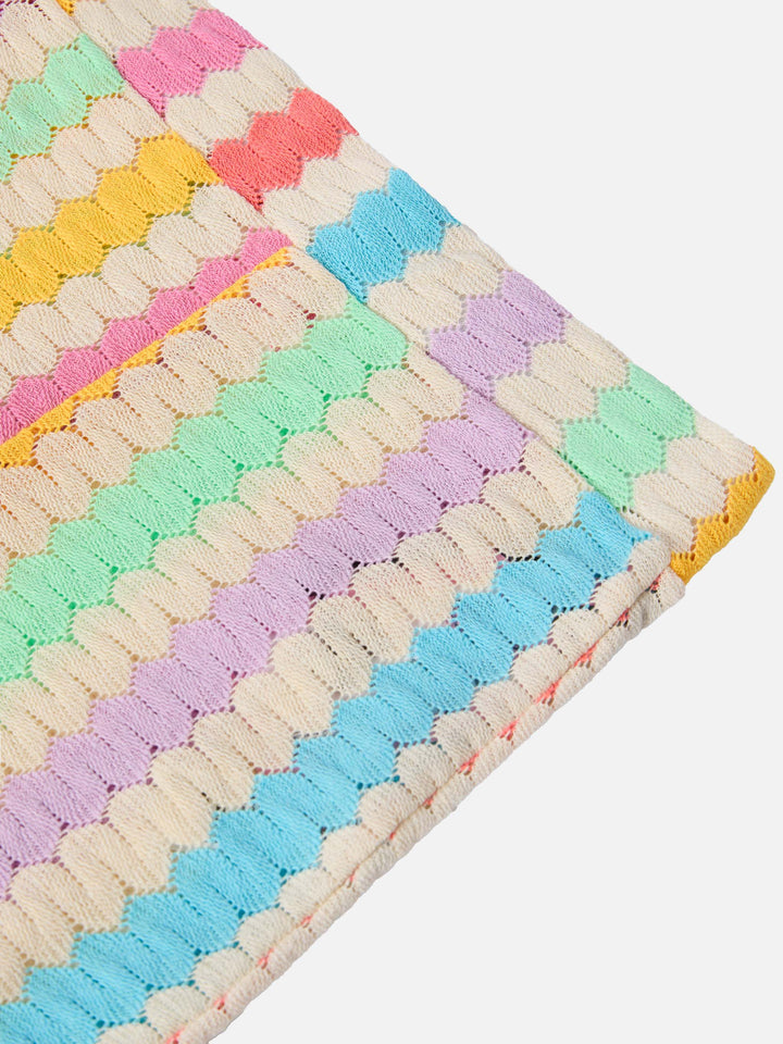 Pantaloni flare Gwenda Jr in tessuto raschel con motivo chevron verticale