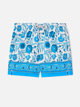 Haiti swim shorts with placed floral print