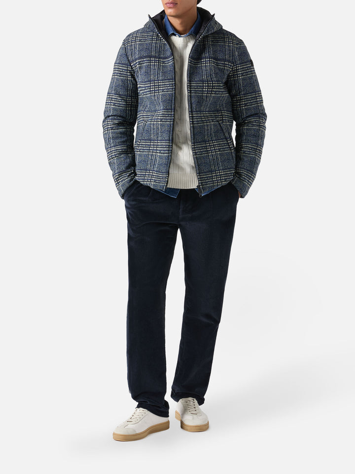 Down jacket Hamilton with Prince of  Wales print