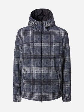 Down jacket Hamilton with Prince of  Wales print