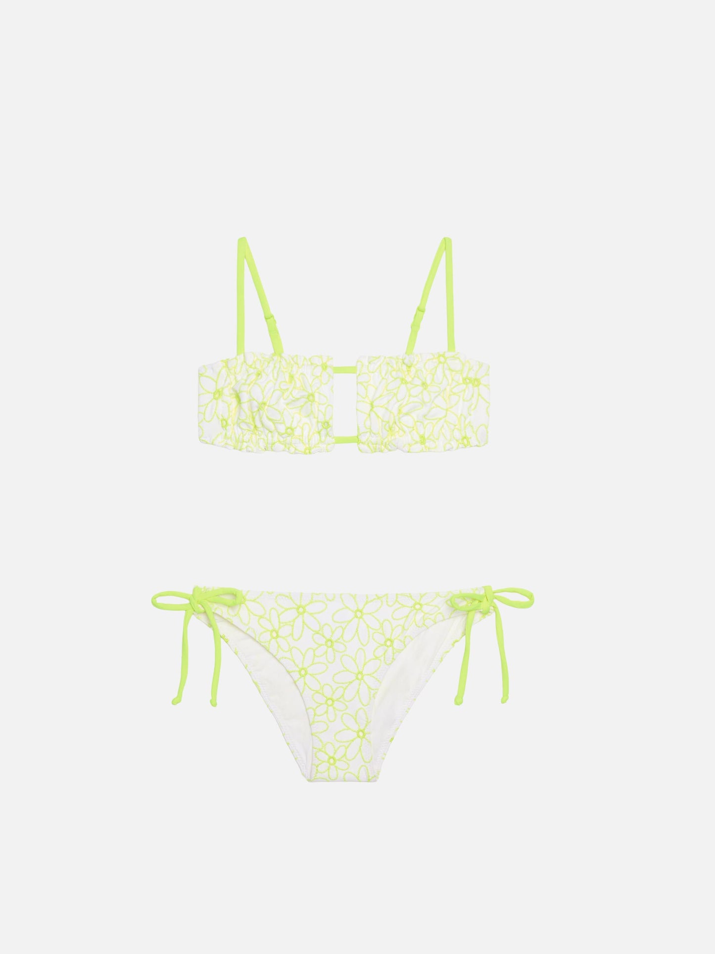 Mädchen-Bikini mit Gänseblümchen-Stickerei