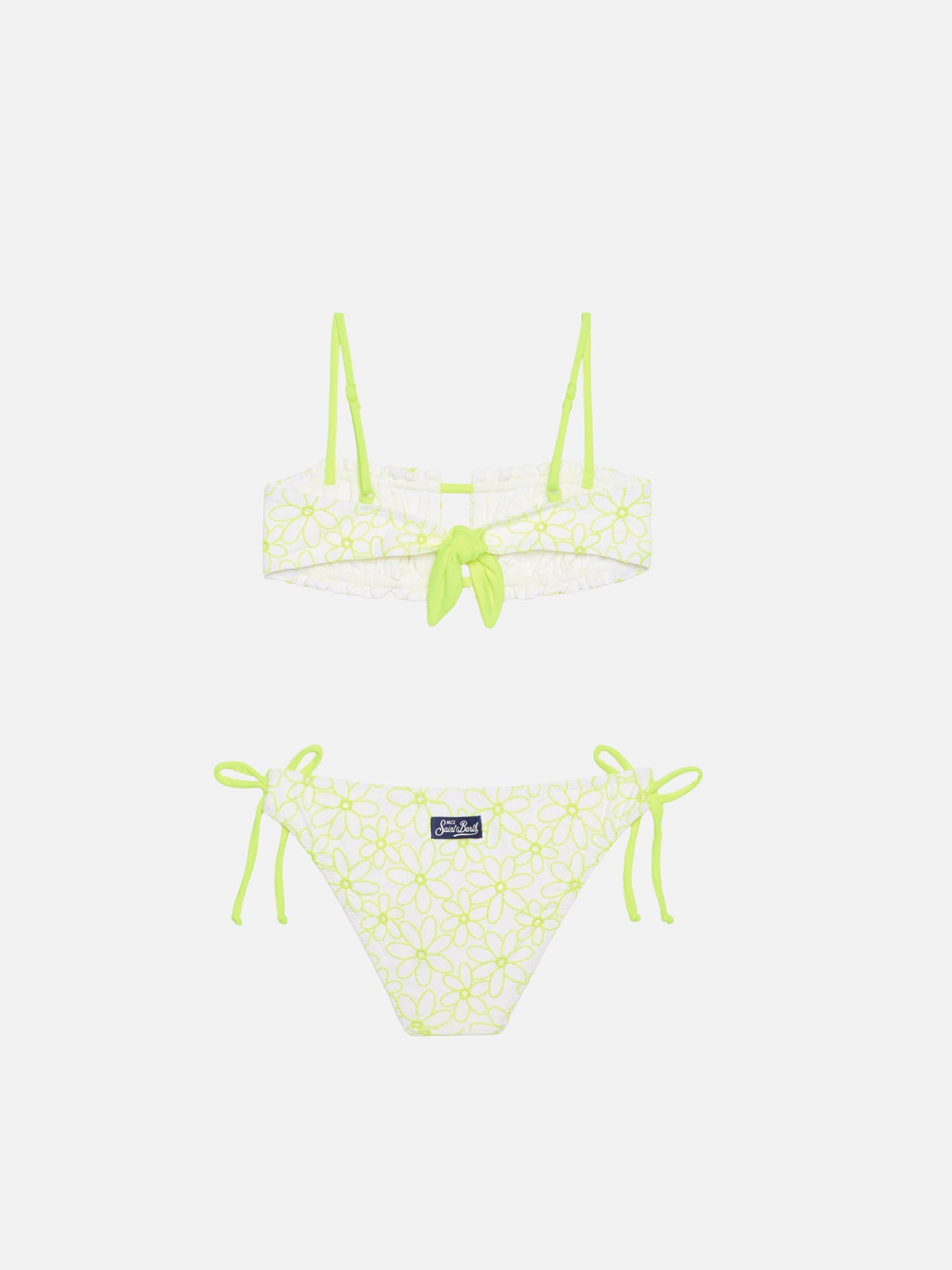Mädchen-Bikini mit Gänseblümchen-Stickerei