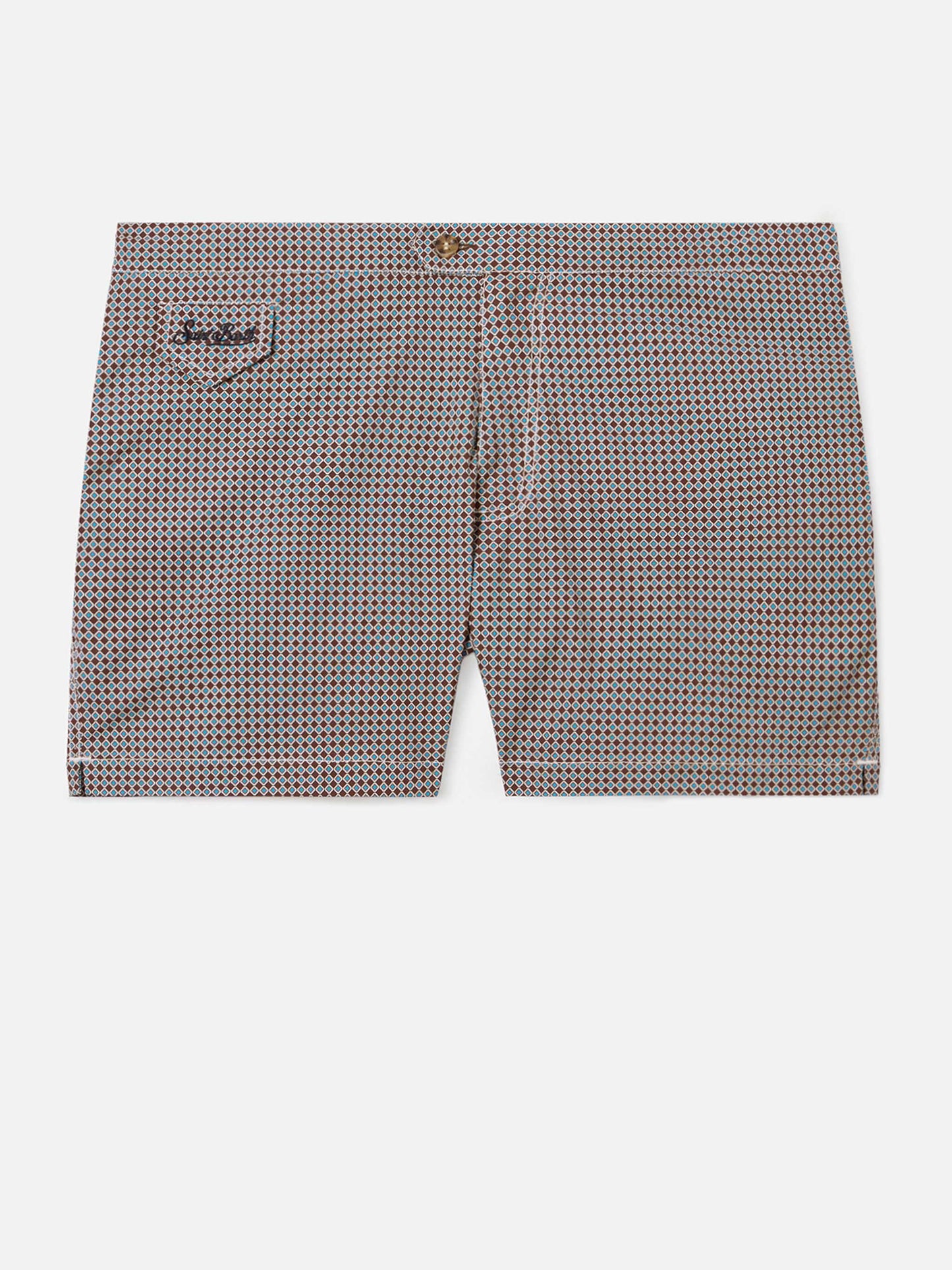 Costume mare Harrys marrone con stampa geometrica
