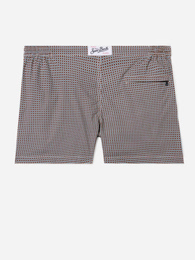 Harrys swim shorts with geometric print in brown