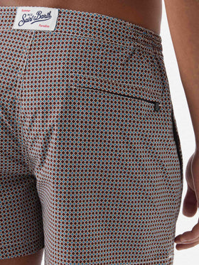 Harrys swim shorts with geometric print in brown