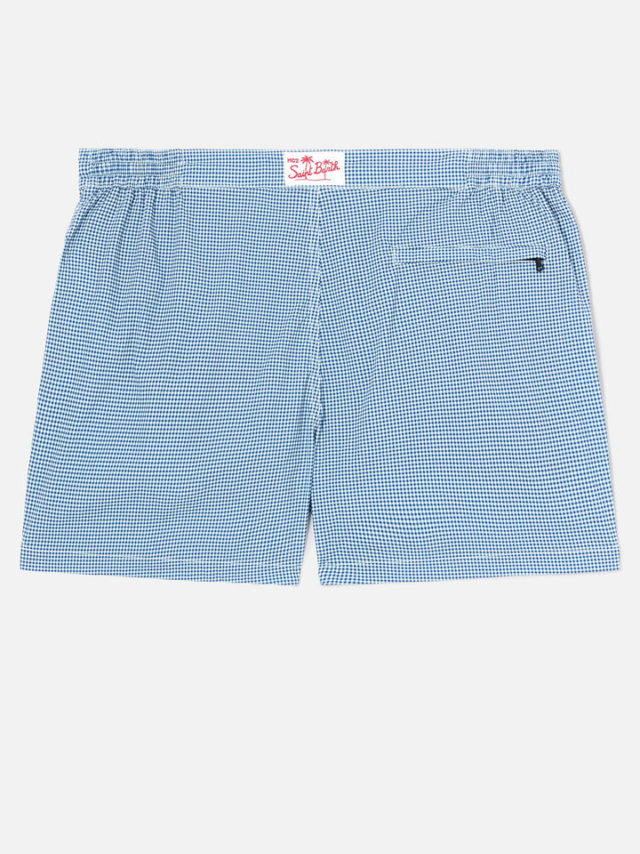 Harrys fitted cut swim shorts with gingham print
