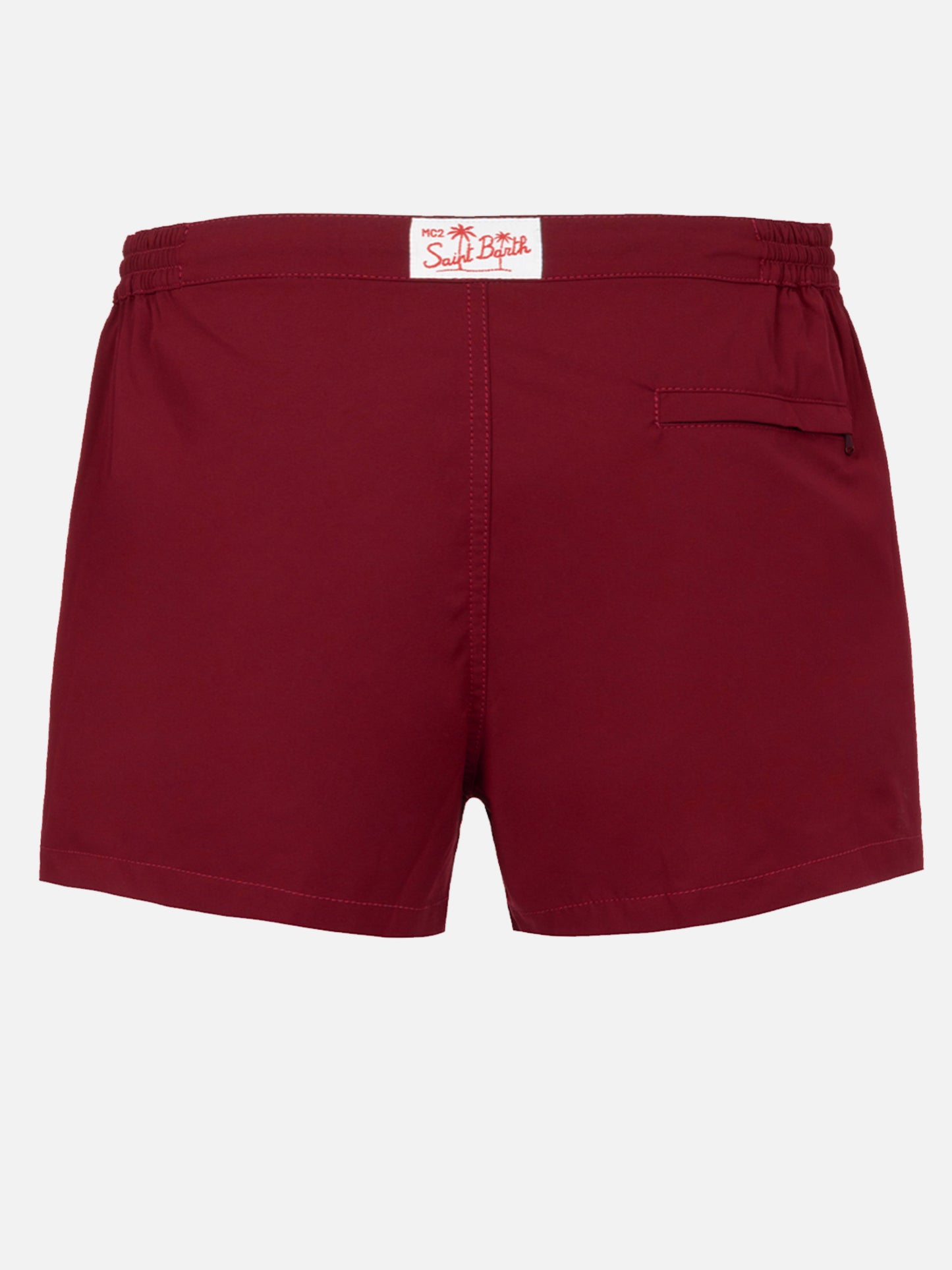 Burgunderrote, tailliert geschnittene Badeshorts für Herren von Harrys
