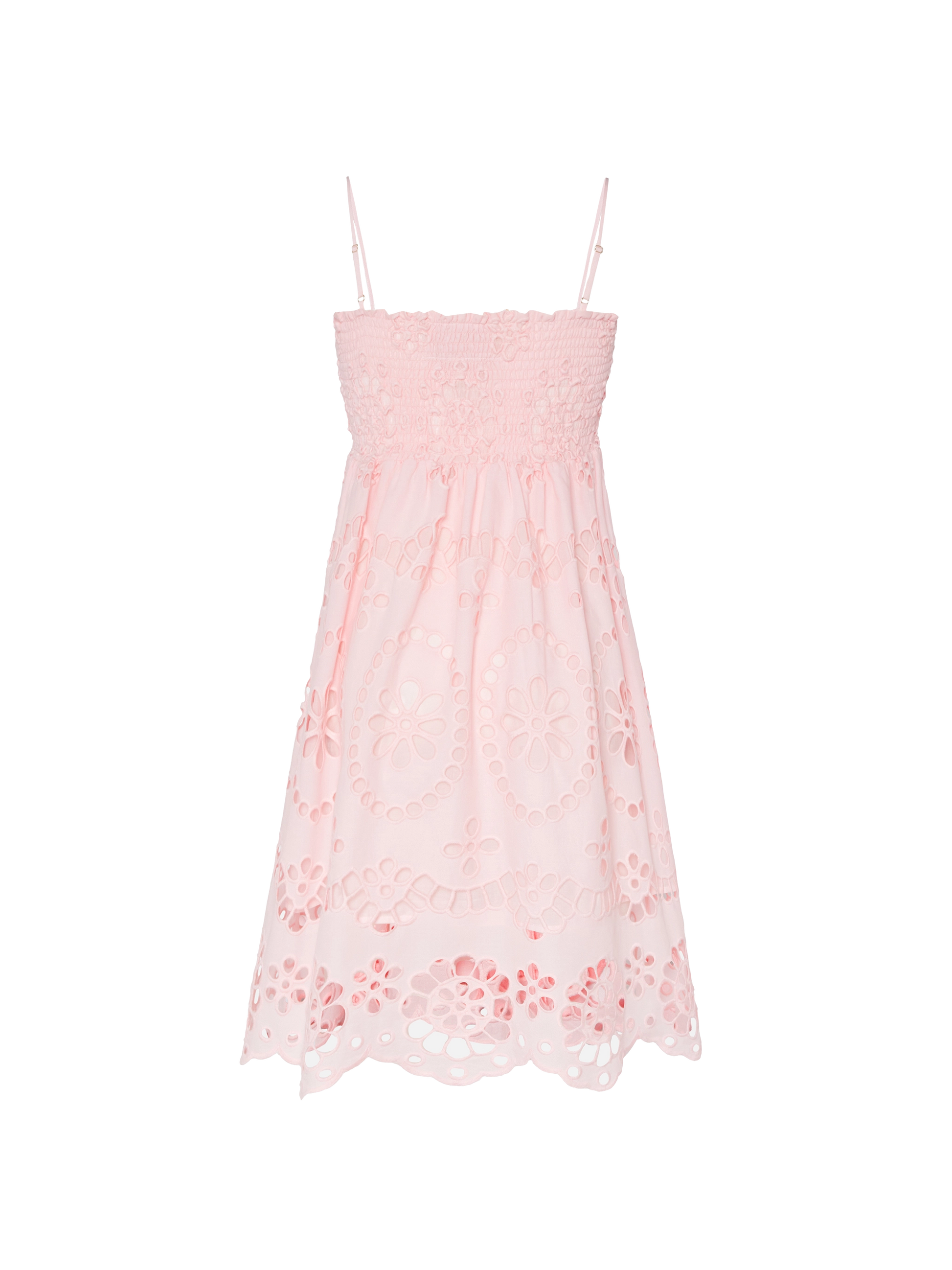 Hawa Sangallo lace dress with smocked embroidered bodice - MC2 Saint Barth