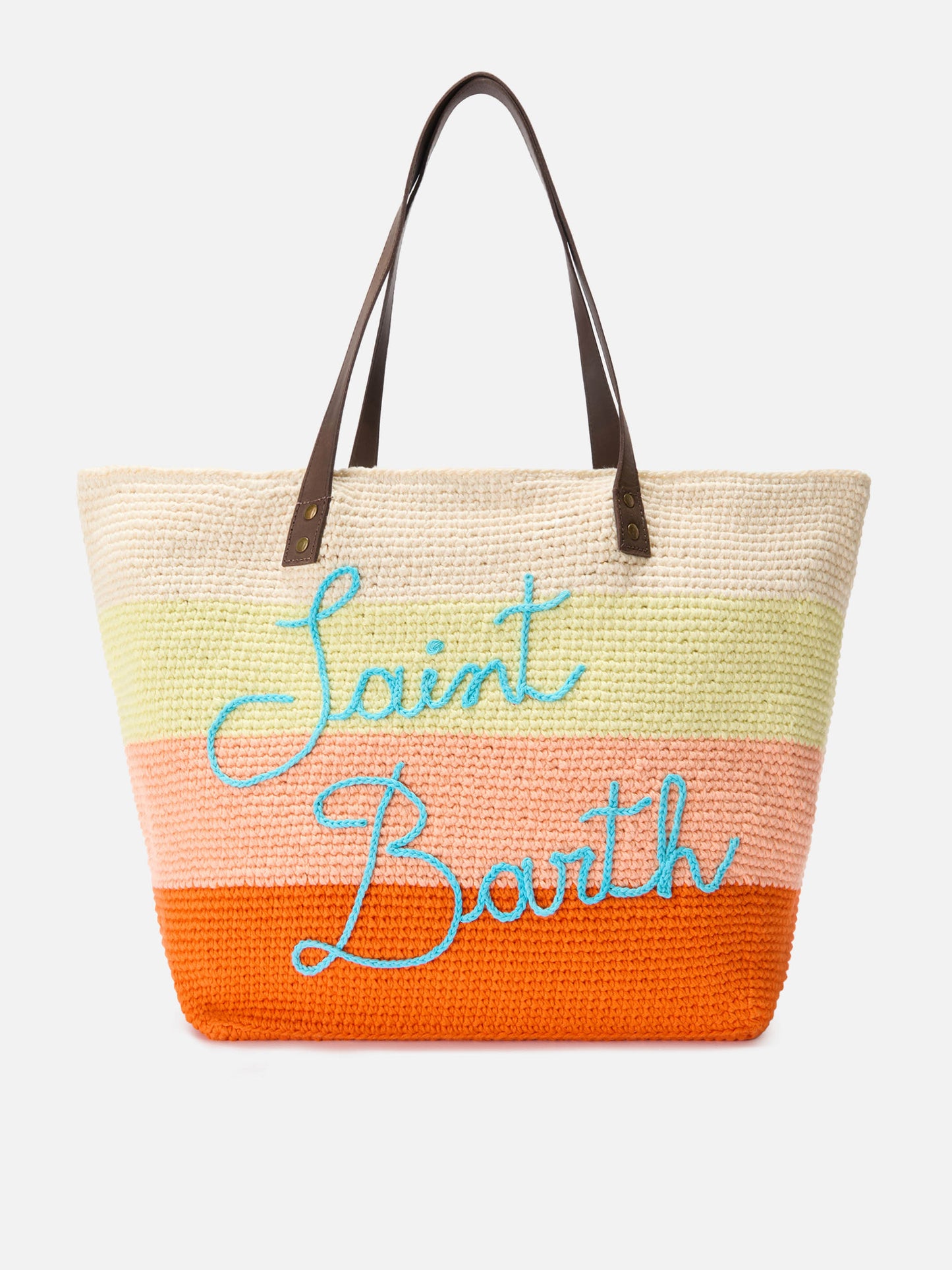 Crochet bag Helene  with leather handle