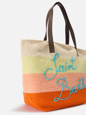 Crochet bag Helene  with leather handle