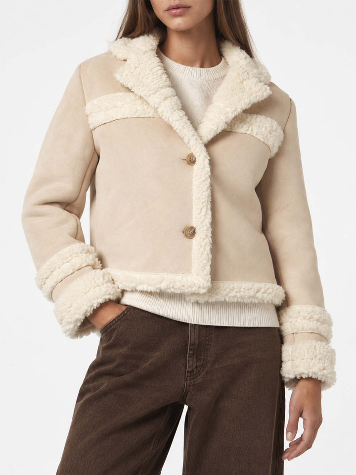 Hella beige shearling-effect jacket