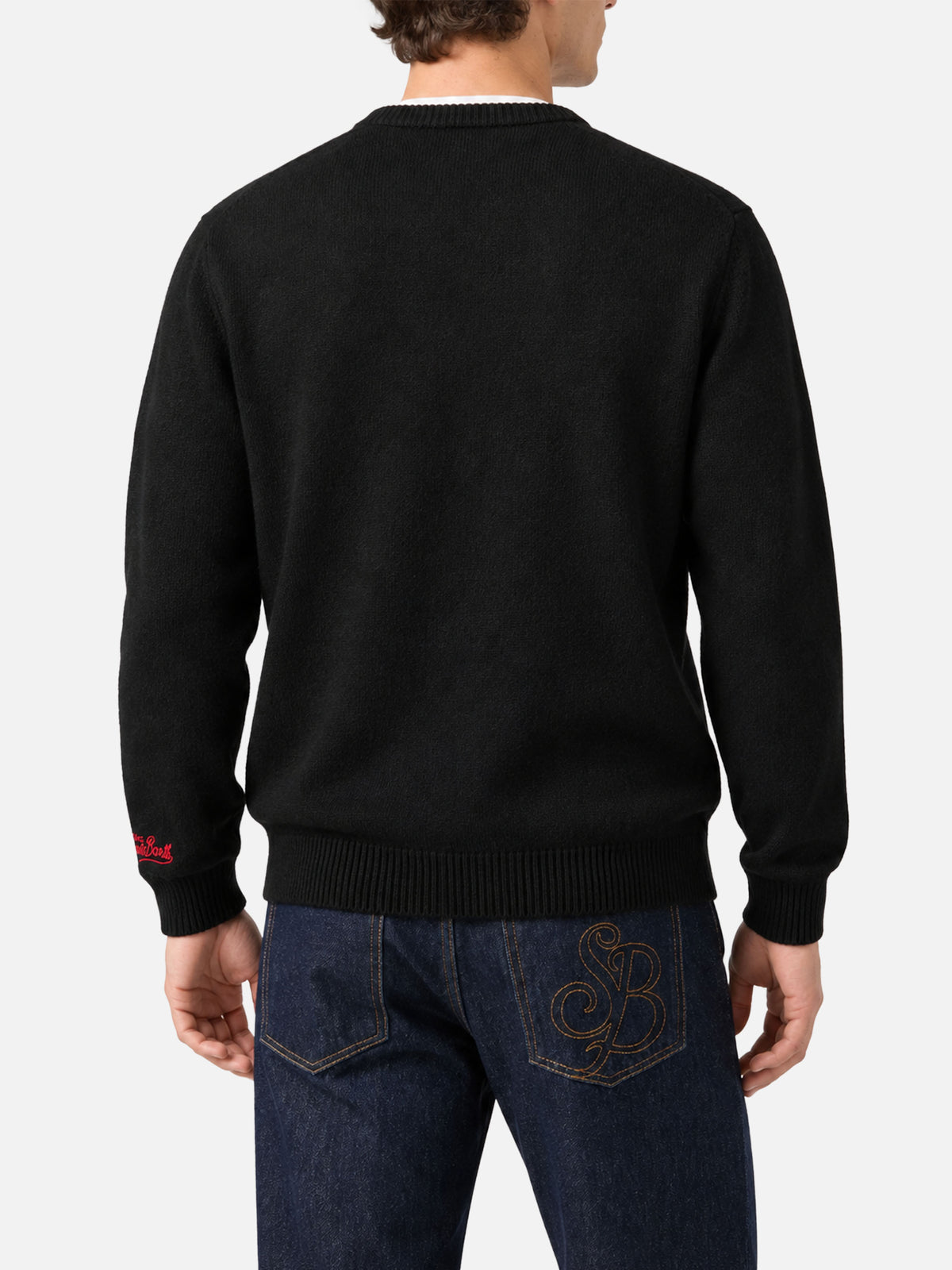 Schwarzer Pullover Heron mit „Apres ski lover“-Stickerei 