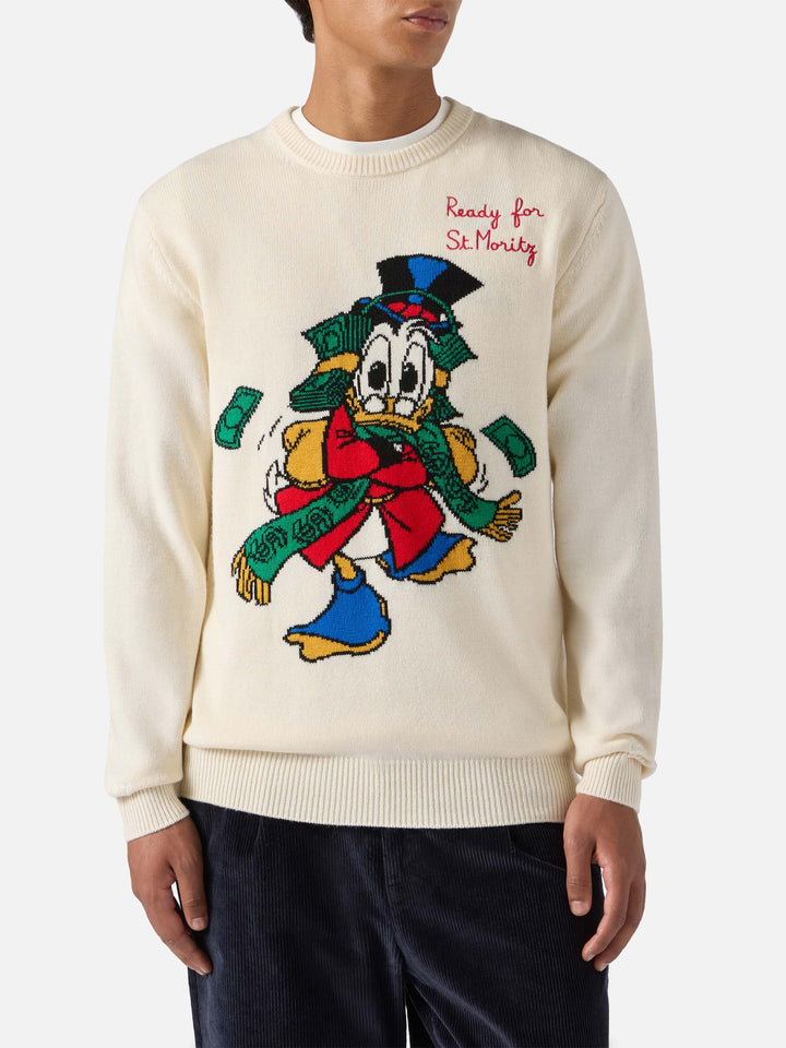 Maglione Heron bianco con jacquard Zio Paperone | DISNEY SPECIAL EDITION