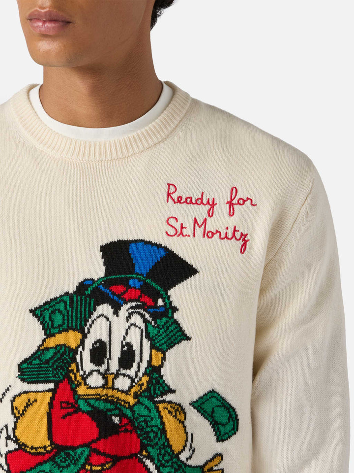Maglione Heron bianco con jacquard Zio Paperone | DISNEY SPECIAL EDITION