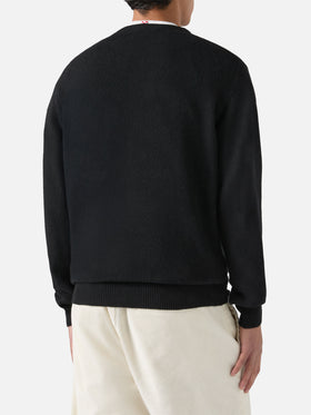 Black crewneck Heron with Tequila life is a shot jacquard