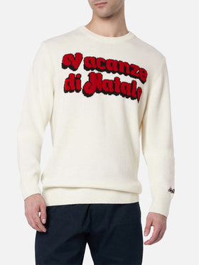 Man sweater Heron with Vacanze di Natale jacquard | VACANZE DI NATALE SPECIAL EDITION - MC2 Saint Barth