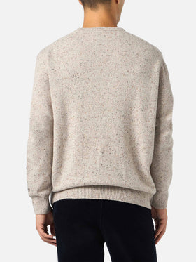 Man beige sweater Heron with Moritz polo embroidery - MC2 Saint Barth