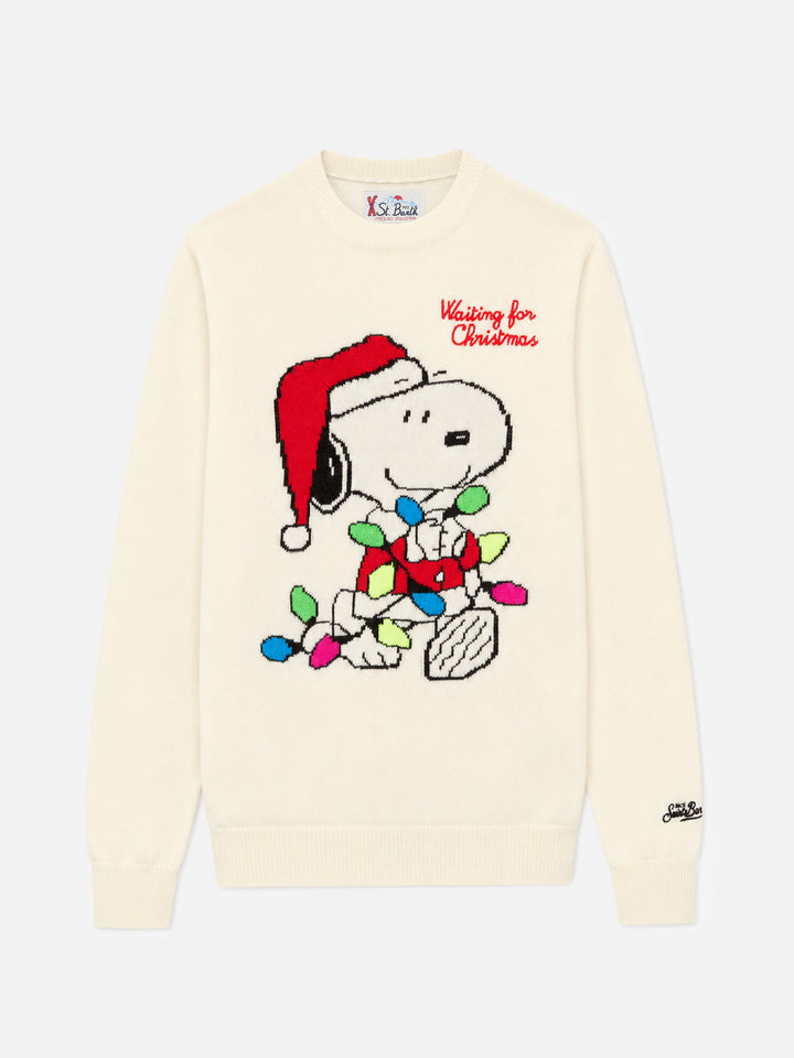 Off white Heron crewneck sweater with Snoopy jacquard | Special edition