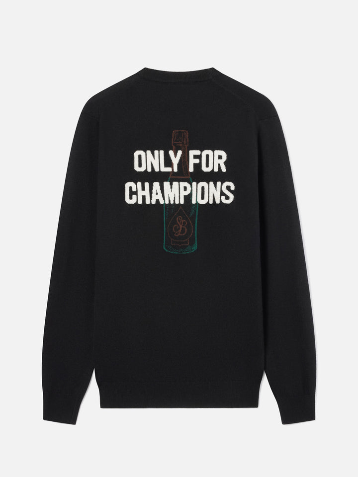 Jersey de punto con cuello redondo Black Heron con intarsia y bordado Only For Champions en la espalda 