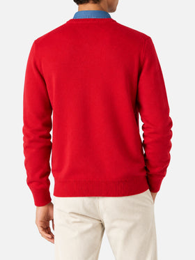 Red Heron sweater with Snoopy Merry jacquard | Special edition