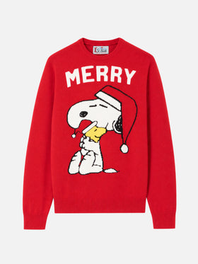 Red Heron sweater with Snoopy Merry jacquard | Special edition