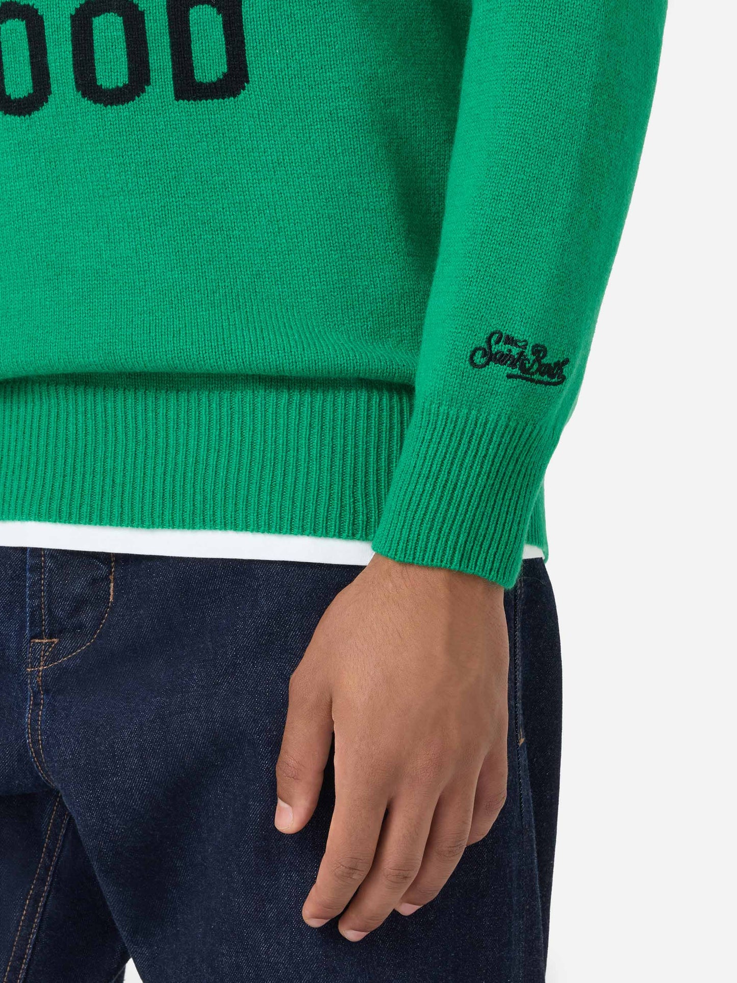 Crewneck sweater Heron with Fiat 500 jacquard | FIAT 500 SPECIAL EDITION
