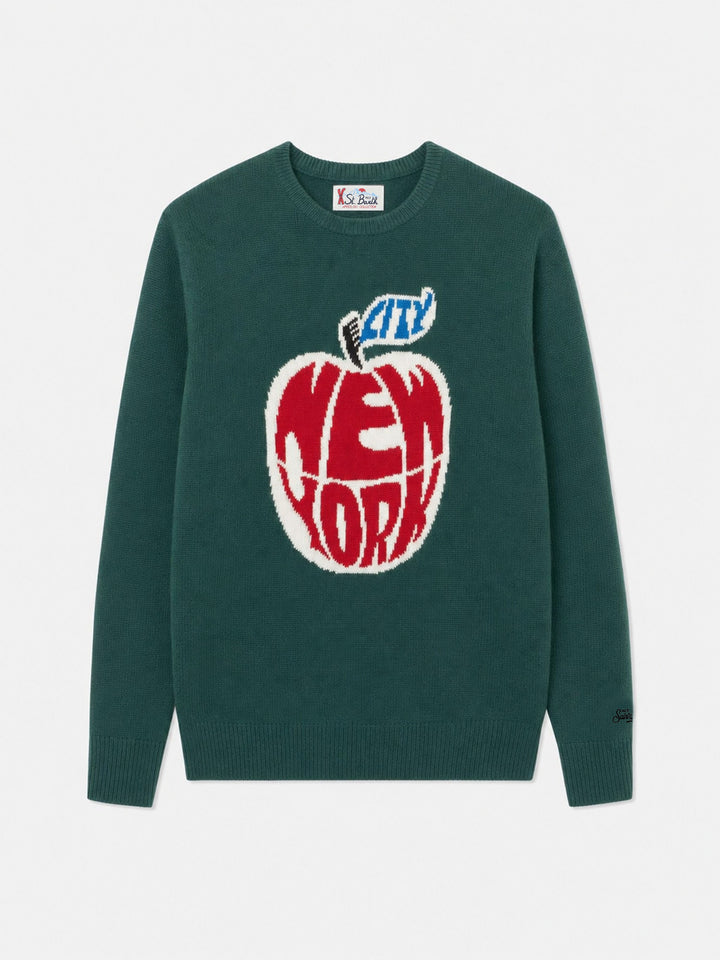 Pull à col rond Heron avec jacquard pomme New York 