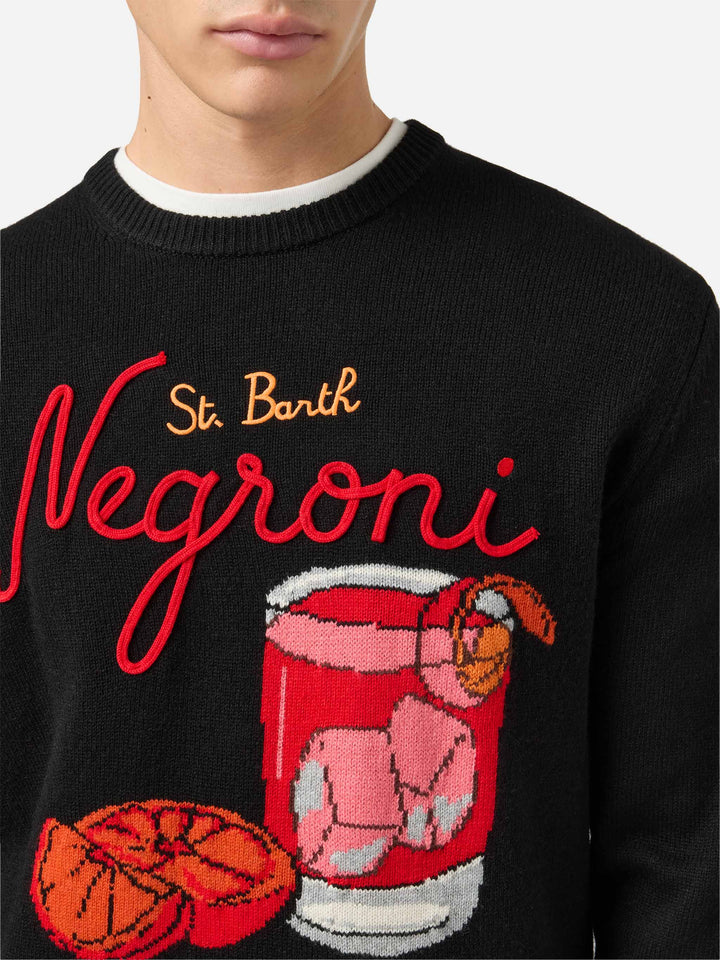 Maglione in misto cashmere Heron con ricamo St. Barth Negroni