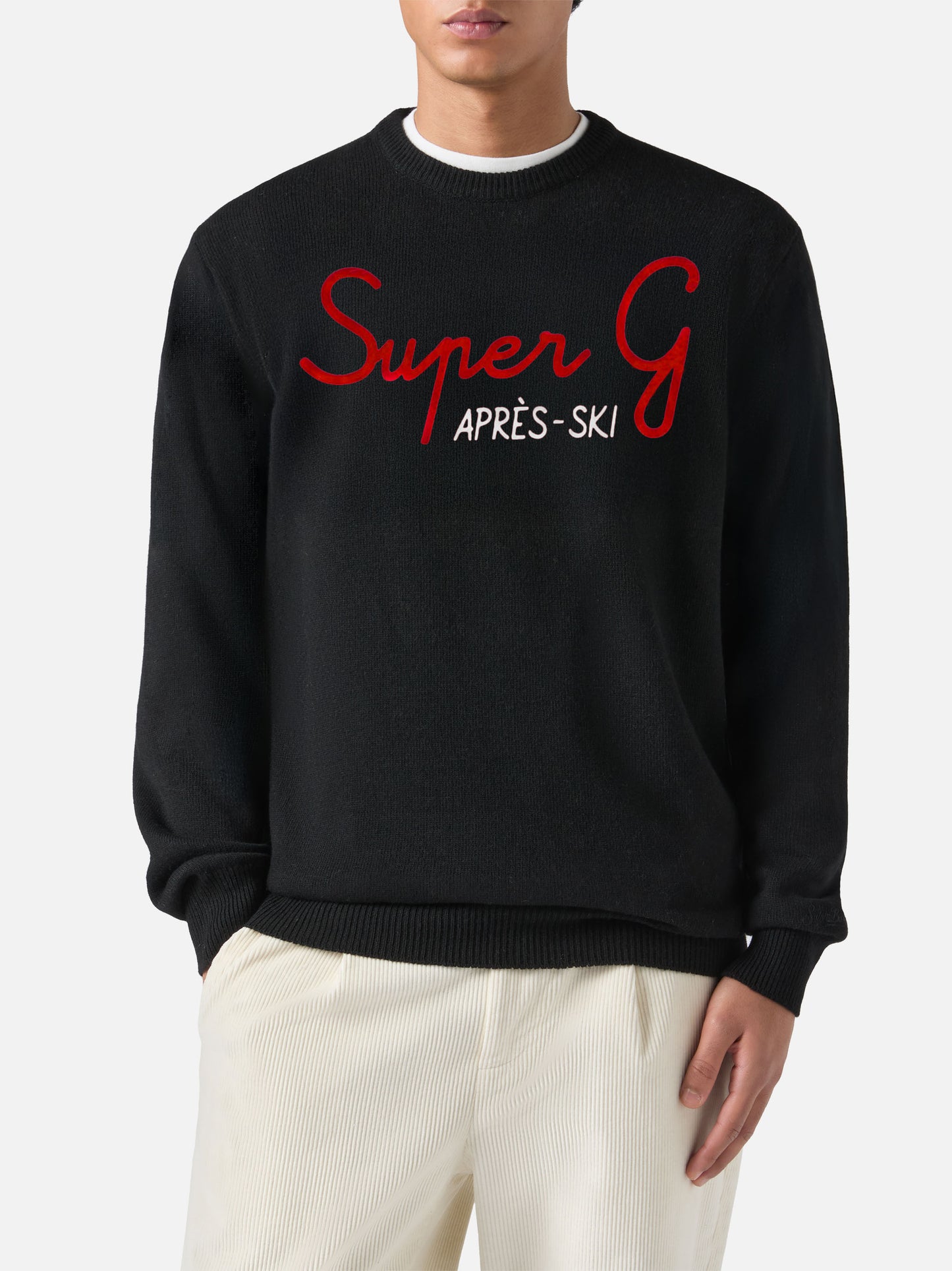 Black crewneck Heron with Super G embroidery | SUPER G SPECIAL EDITION