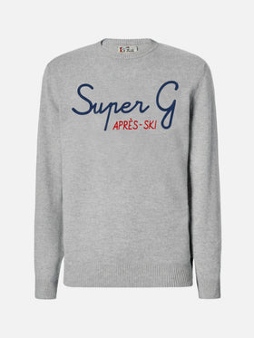 Grey crewneck Heron with Super G embroidery | SUPER G SPECIAL EDITION