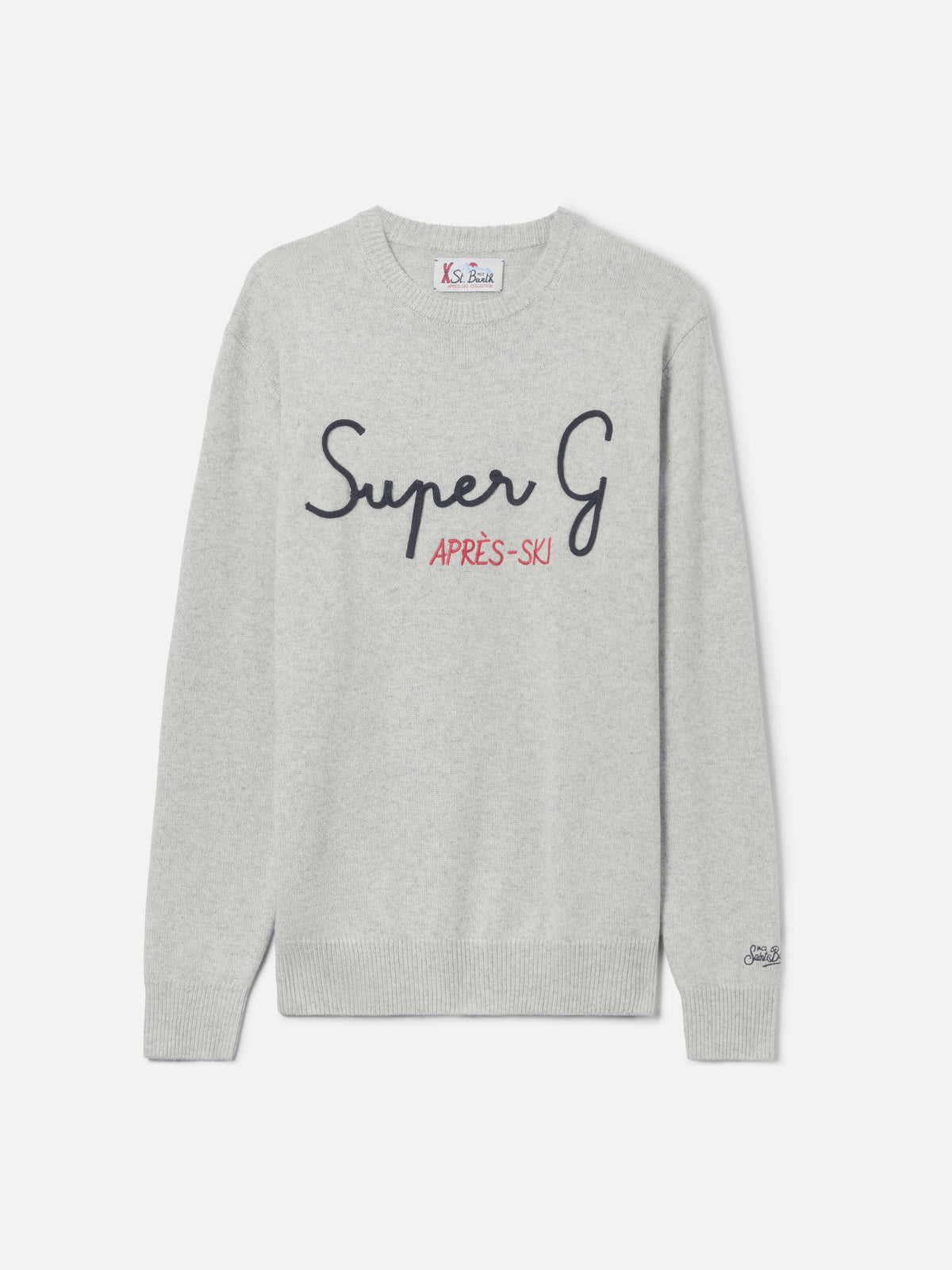 Sweat-shirt ras-du-cou gris Heron avec broderie Super G | SUPER G SPECIAL EDITION 