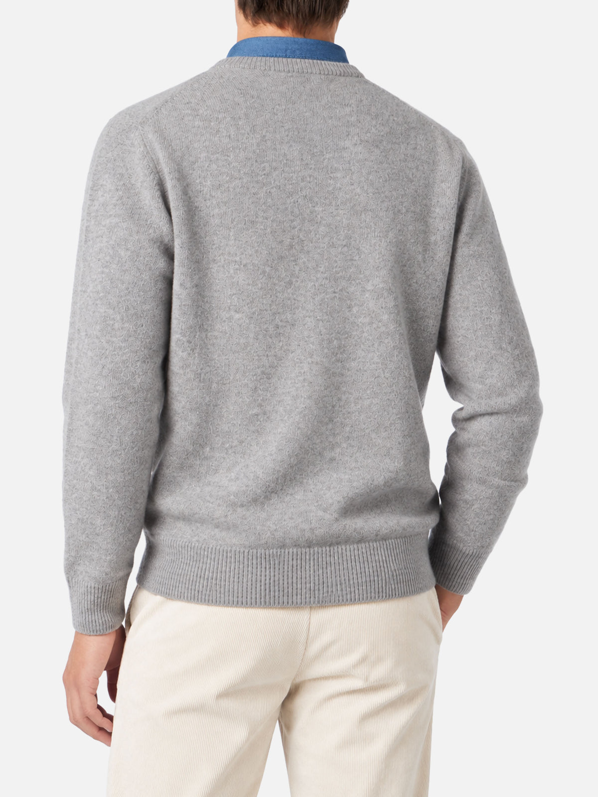 Suéter Heron gris melange con bordado St. Barth 