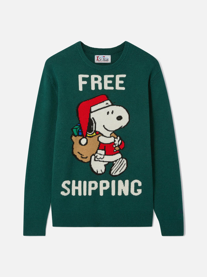 Pull vert Heron avec jacquard Snoopy | SNOOPY PEANUTS® SPECIAL EDITION 