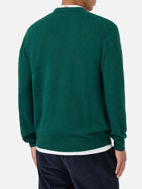 Grüner Pullover Heron mit Snoopy-Jacquard | SNOOPY PEANUTS® SPECIAL EDITION 