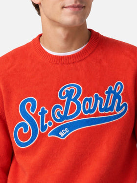 Orange Heron sweater with logo embroidery