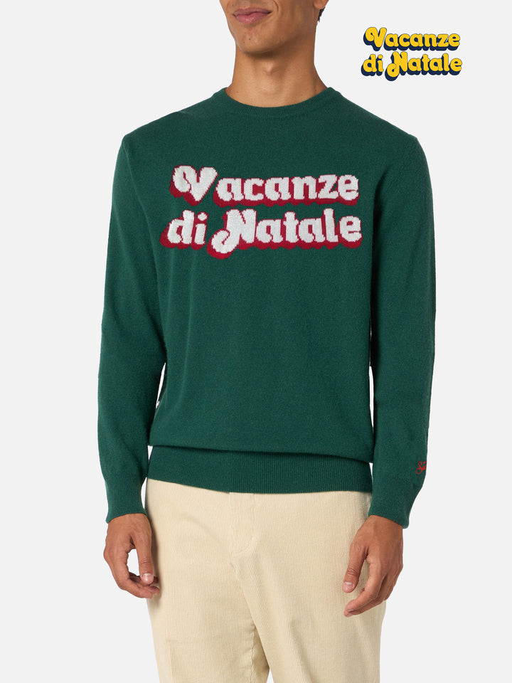 Maglione verde Heron con logo jacquard Vacanze di Natale | VACANZE DI NATALE EDIZIONE SPECIALE