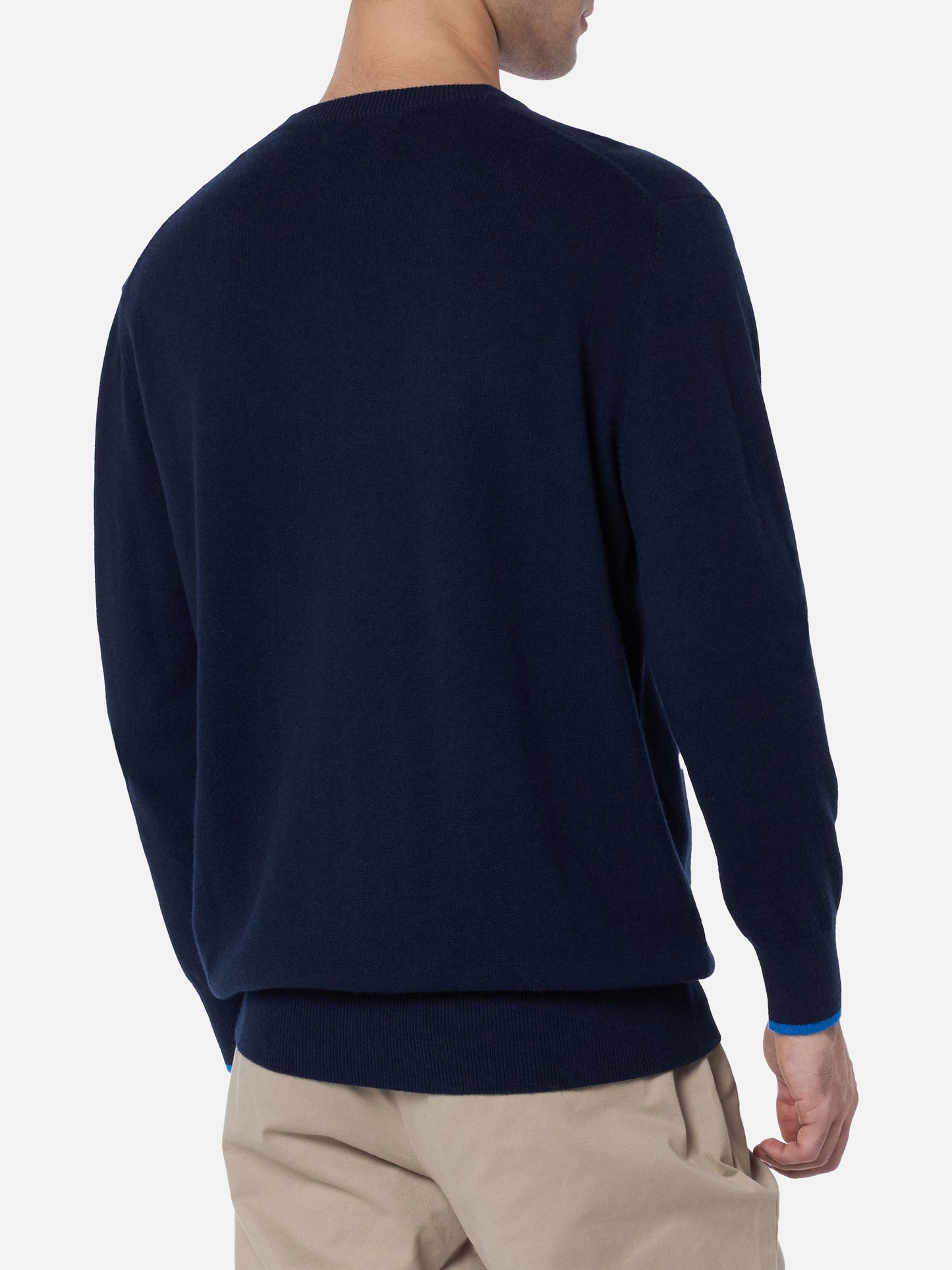 Man blue sweater Heron with Pasta lover embroidery - MC2 Saint Barth
