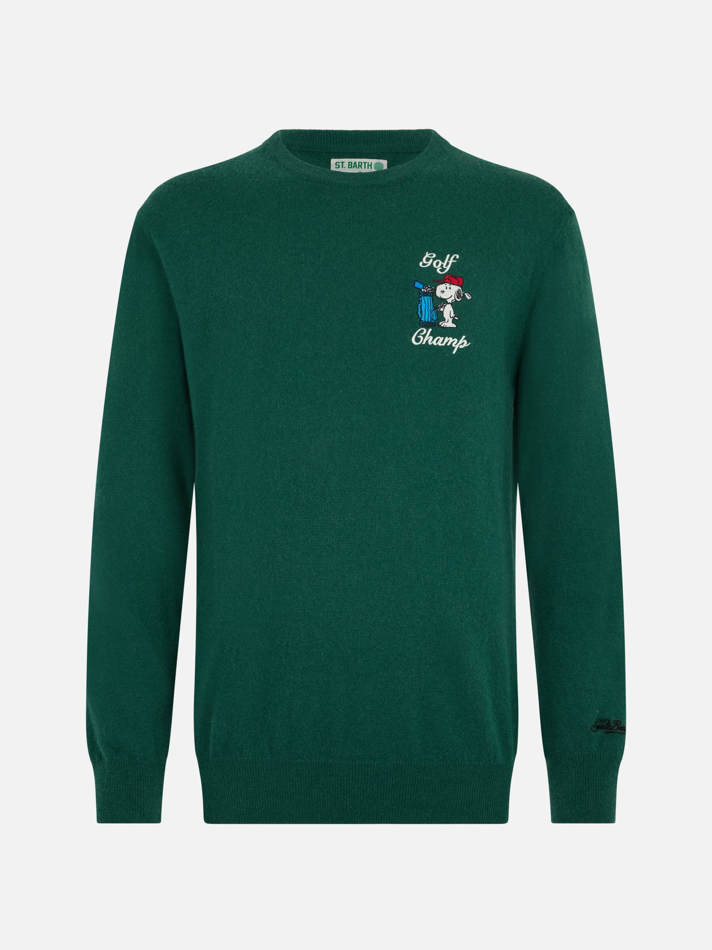 Man green sweater Heron with Snoopy golf champ embroidery | SNOOPY PEANUTS SPECIAL EDITION - MC2 Saint Barth