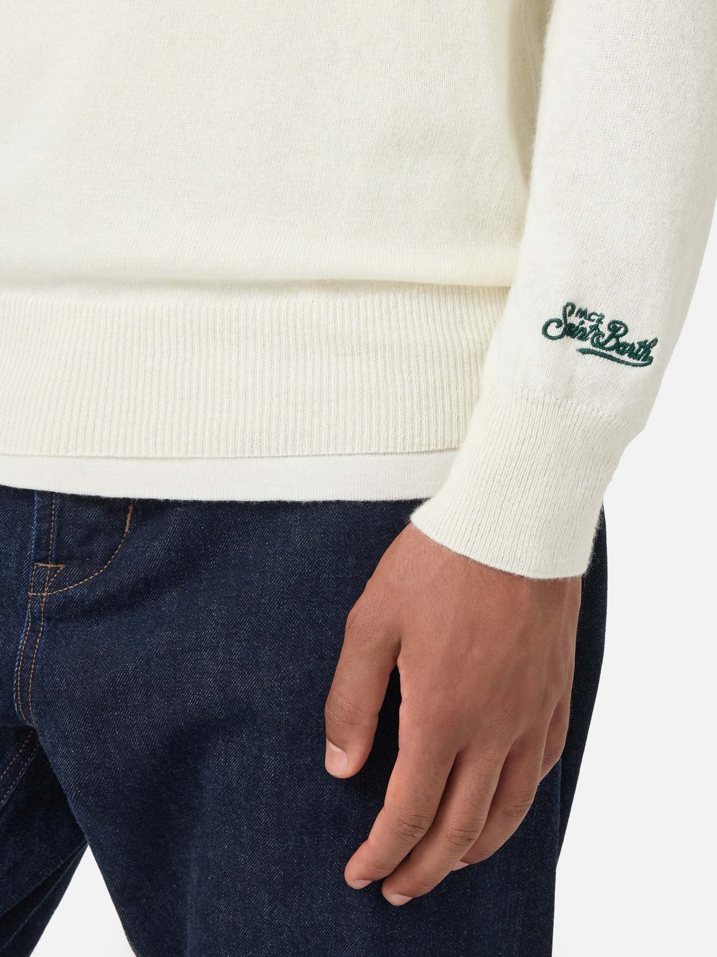 Crewneck sweater Heron with Snoopy tennis champ embroidery | SNOOPY PEANUTS SPECIAL EDITION