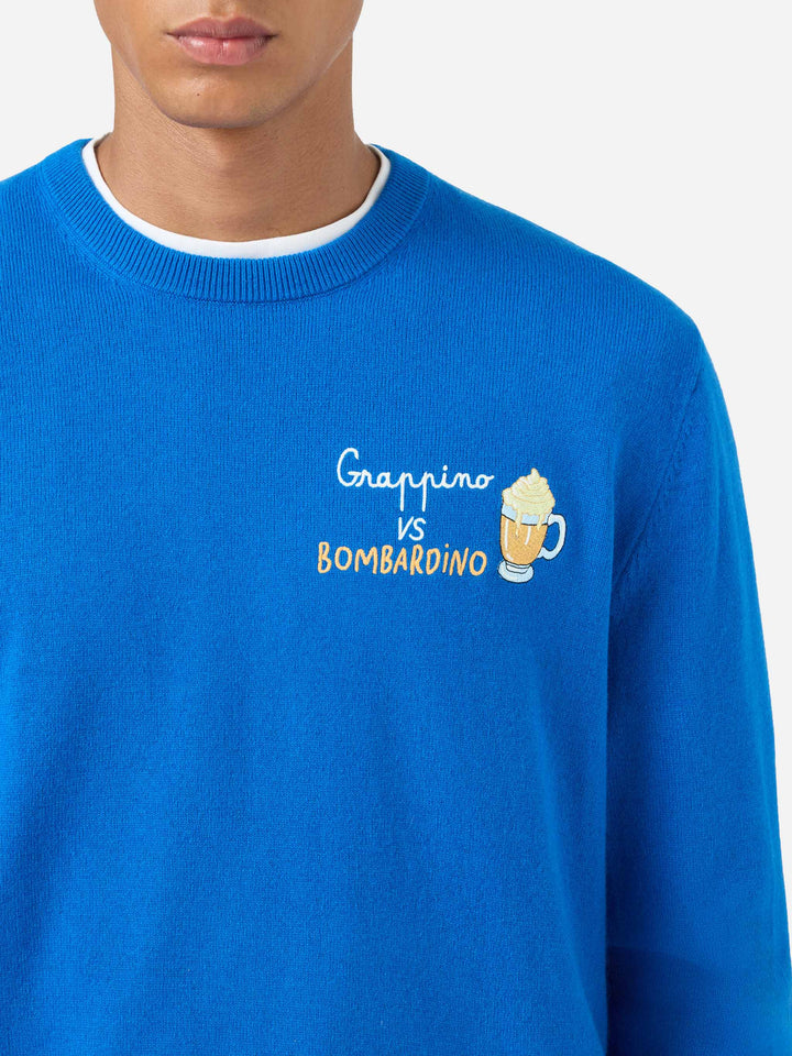 Maglione girocollo Heron con ricamo Grappino vs Bombardino