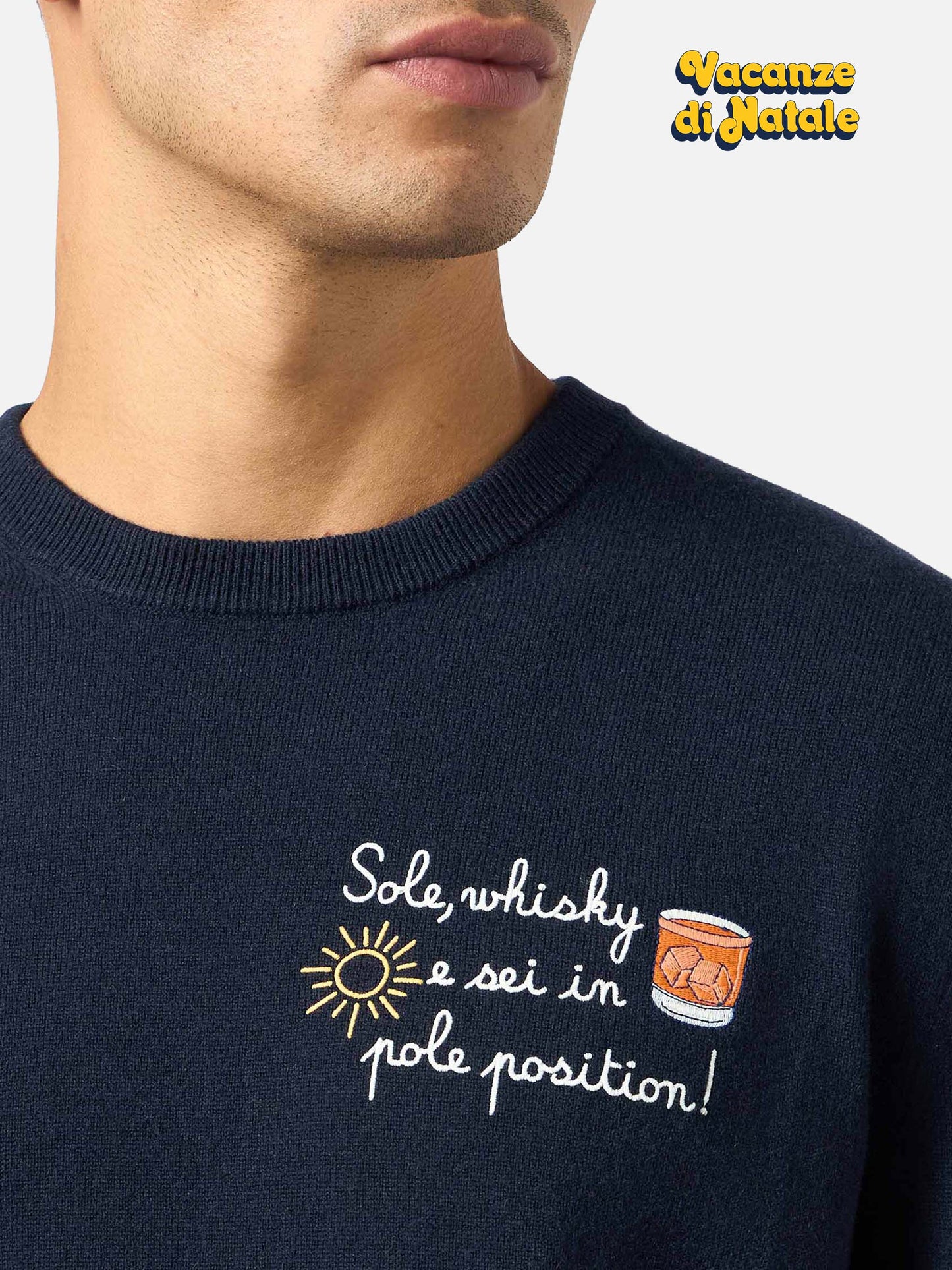 Crewneck sweater Heron Light with Sole, Whisky...  embroidery | VACANZE DI NATALE SPECIAL EDITION
