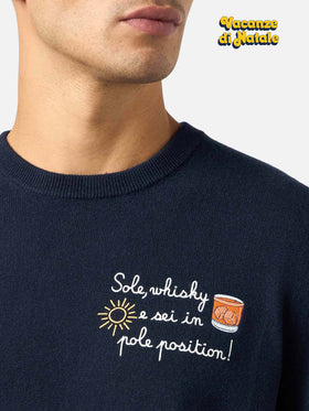 Crewneck sweater Heron Light with Sole, Whisky...  embroidery | VACANZE DI NATALE SPECIAL EDITION