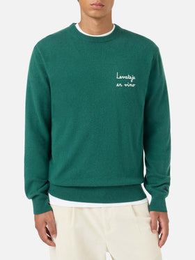 Crewneck Heron Light mit Levateje er vino-Stickerei | VACANZE DI NATALE SPECIAL EDITION 