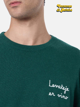 Crewneck sweater Heron Light with Levateje er vino embroidery | VACANZE DI NATALE SPECIAL EDITION